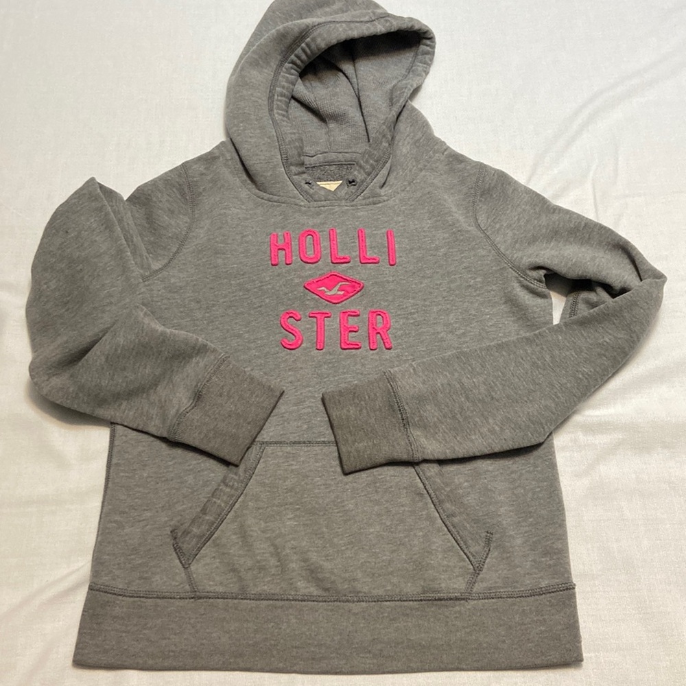 Hollister Girls Gray Hoodie- No Hood String-Small Stain as Pictured- Size M